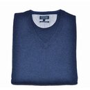 V-Neck Pullover aus Lambswool in Navy-Blau