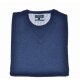 V-Neck Pullover aus Lambswool in Navy-Blau 3XL
