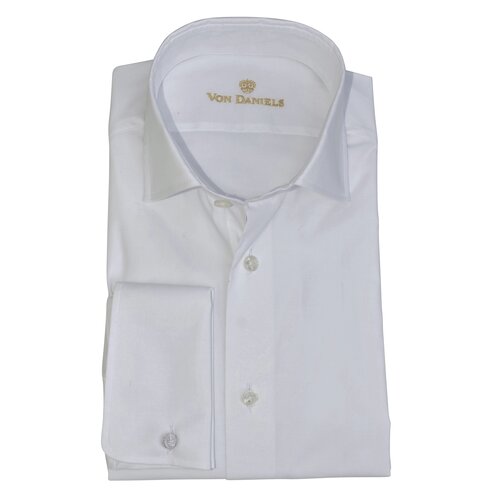 Business-Hemd m. Doppelm. wei&szlig;/Slim Fit u. Lang-Arm