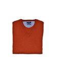 V-Neck Pullover / Rost-Melange XXL