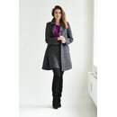 Tweed-Mantel "Jutta" Navy mit Multi-Color Check