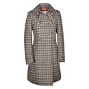 Tweed-Mantel "Jutta" Navy mit Multi-Color Check
