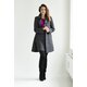 Tweed-Mantel "Jutta" Navy mit Multi-Color Check