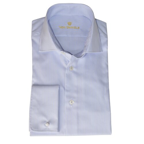 Business-Hemd  m. Doppelmanschette Blau/wei&szlig;  SF 39