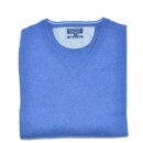 V-Neck Lambswool- Pullover in Denim-Blue XL