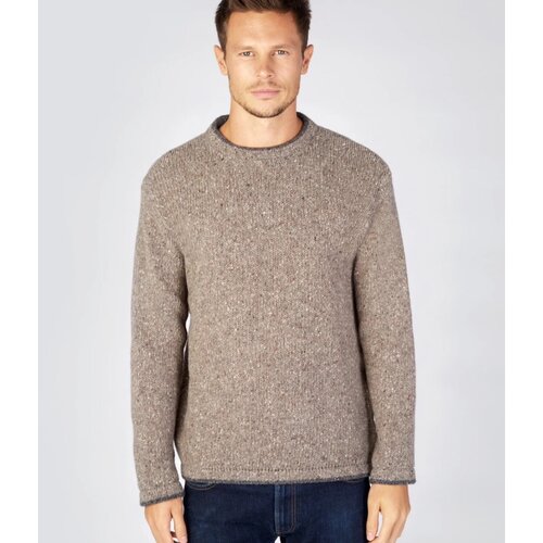 Rundhals Sweater in Taupe/Stein
