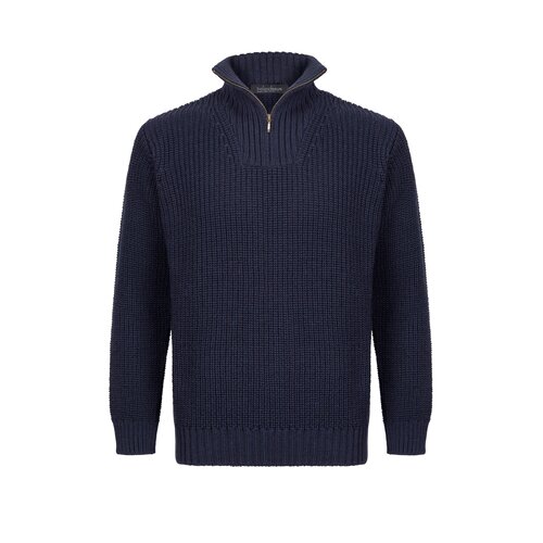 Rippen-Strick Troyer in Navy