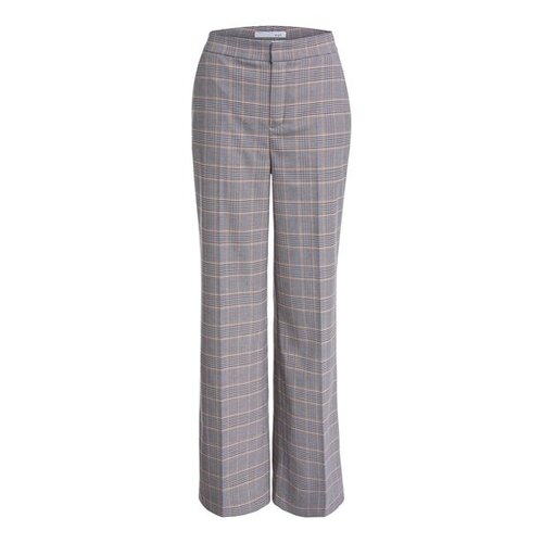 Schlaghose in Glencheck/ Grau-Beige
