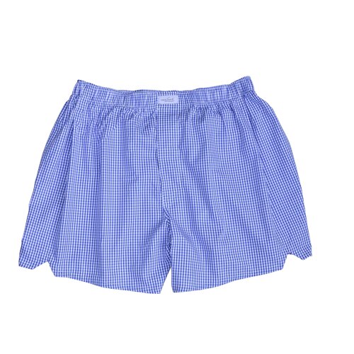 Boxer-Shorts in Wei&szlig; m. Blauem Gitterkaro 56