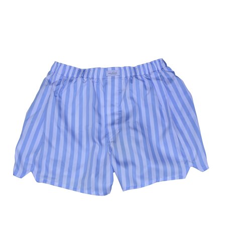 Boxer-Shorts in Wei&szlig; mit Hellblauen Blockstreifen