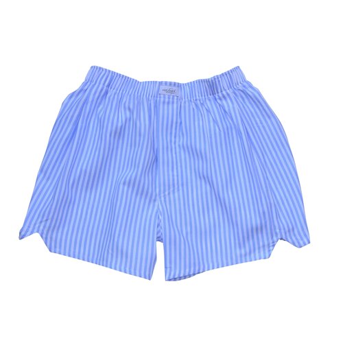 Boxer-Shorts in Wei&szlig; mit Hellblauen Streifen