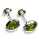Manschettenkn&ouml;pfe "Aljoscha" in Silber/Gr&uuml;ner Peridot