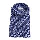 Leinen-Hemd in Slim Fit/ im Blau-Wei&szlig;en Flower-Print von Profuomo