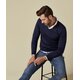 Pullover V-Neck in Merino-Extrafine/  Navy von Profuomo