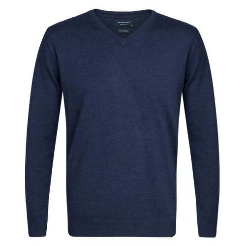 Pullover V-Neck in Merino-Extrafine/  Navy von Profuomo XL