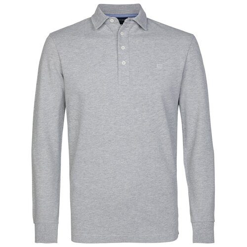 Lang-Arm Polo-Shirt in Hellgrau von Profuomo