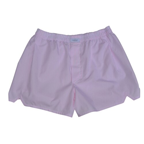 Boxer-Shorts in Rosa Feingestreift auf Wei&szlig; 56