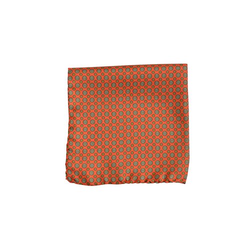 "Medaglioni" in Oliv/Braun auf Rost/Orange