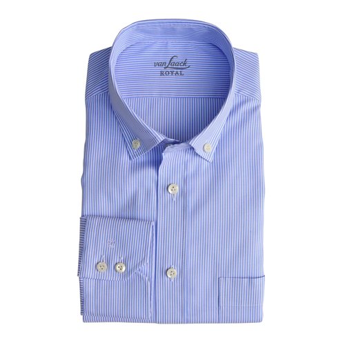 Button-Down Hemd in hellblau/Wei&szlig; gestr. in Tailor-Fit