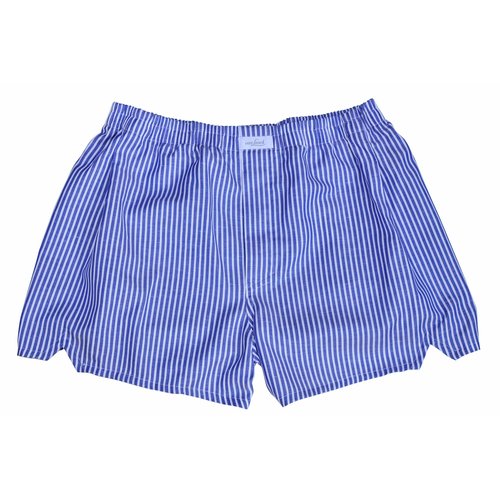Boxer-Shorts in wei&szlig; mit Blauem Blockstreifen 56