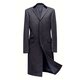 Covert-coat in Anthrazit m. schwarzem Samt-Kragen 52