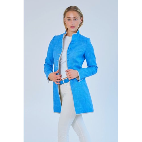 Gehrock "Bea" in Aqua-Blau Melange