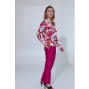 Bluse aus Seide u. Elasthan im Multi-Col. Print