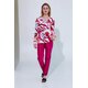 Bluse aus Seide u. Elasthan im Multi-Col. Print
