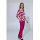 Bluse aus Seide u. Elasthan im Multi-Col. Print