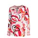 Bluse aus Seide u. Elasthan im Multi-Col. Print