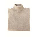 Rollkragen-Cashmere Pullover in Taupe-Melange