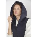 Daunen-Weste m. Kapuze "Agathe" Long-Version in Navy