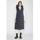 Daunen-Weste m. Kapuze "Agathe" Long-Version in Navy
