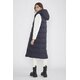 Daunen-Weste m. Kapuze "Agathe" Long-Version in Navy