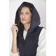 Daunen-Weste m. Kapuze "Agathe" Long-Version in Navy
