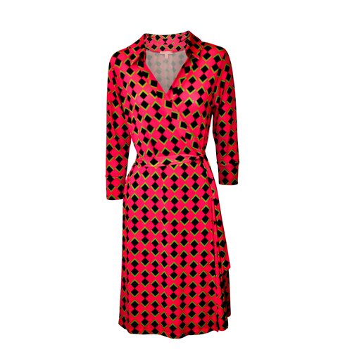Kleid in Wickel-Optik "Wrap Me!" Karo/Pink