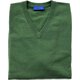 Pullover aus 2 Ply-Cashmere V-Neck in Gr&uuml;n