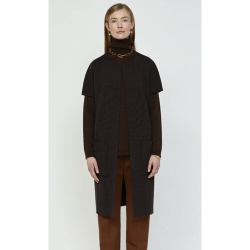 Cardigan "Long Cap Sleeve" in Schoko-Melange