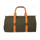 Reisetasche "Dufflebag" aus Canvas in Oliv/Orange