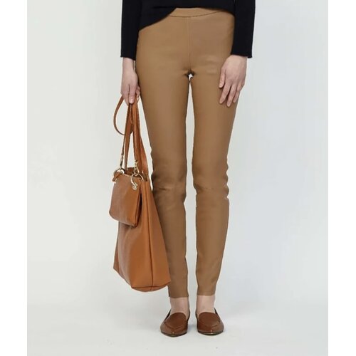 Hose / Leder-Leggings in Camel