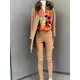 Hose / Leder-Leggings in Camel