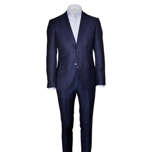 Anzug "Anton" in Blau aus Pin Point Wool S130