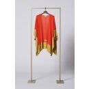 Poncho aus Wolle u. Cashmere in Mandarin/Pistazie