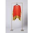 Poncho aus Wolle u. Cashmere in Mandarin/Pistazie