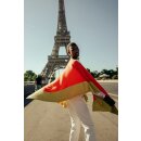 Poncho aus Wolle u. Cashmere in Mandarin/Pistazie