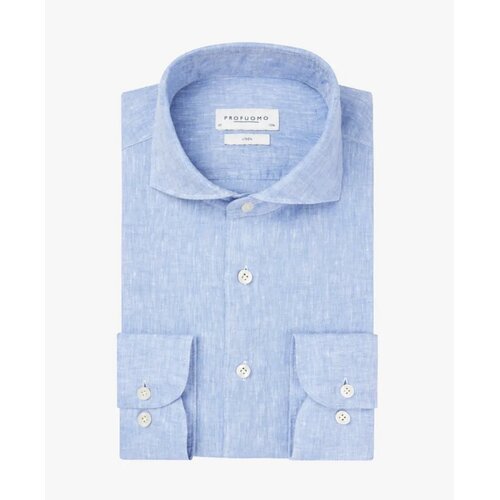 Hemd Cut Away aus Cotton u. Leinen in Hellblau