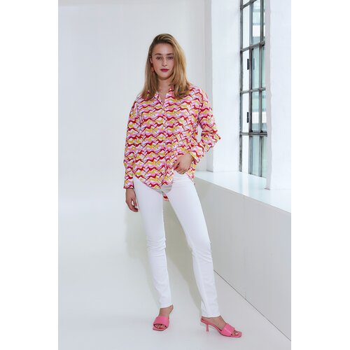 Bluse "Aron Teodora" in Korall/Pistazie