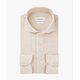 Hemd aus Leinen/ Slim Fit in Camel-Melange