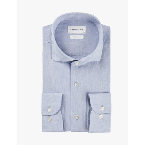 Hemd aus Leinen/Slim-Fit in Blau
