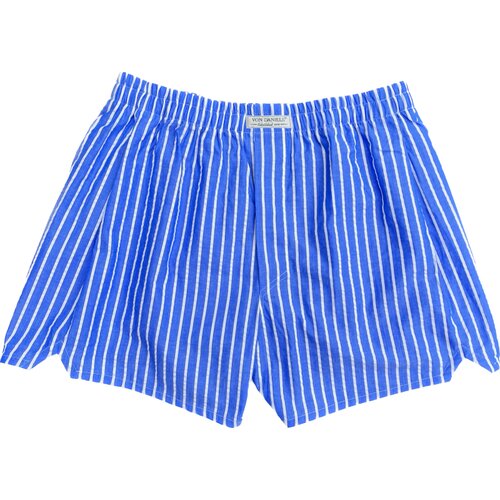 Boxer-Shorts in Royal-Blau mit schmalen wei&szlig;en Streifen